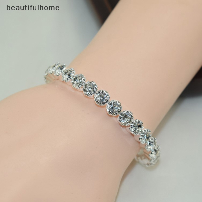 {beautifulhome} Kristal Mutiara Gelang Wanita Berlian Imitasi Multi-layer Adjustable Bangles Manset Berlapis Emas Perak Pesona Gelang Perhiasan Hadiah.