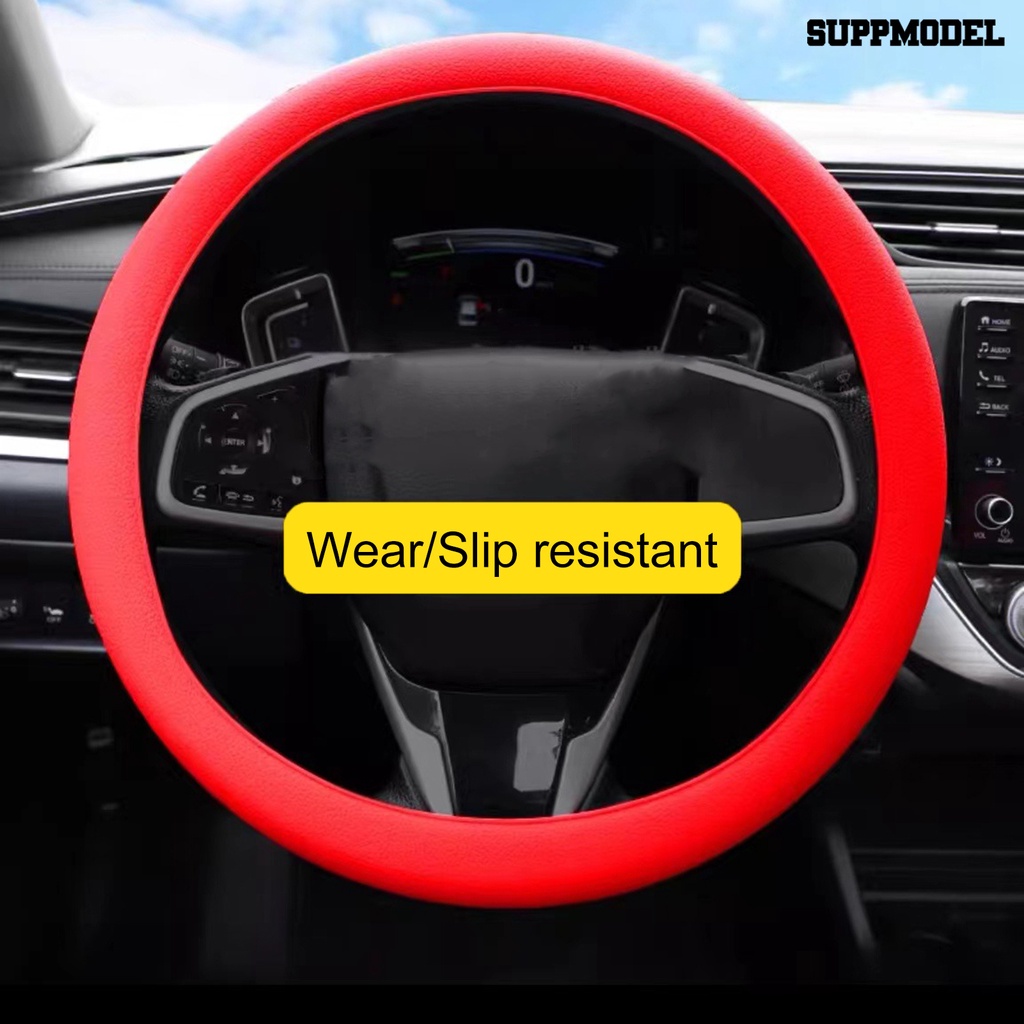 [SM]Universal Sarung Setir Silikon Elastis Anti Air Dengan Tekstur Lembut Dekorasi Pelindung Mobil