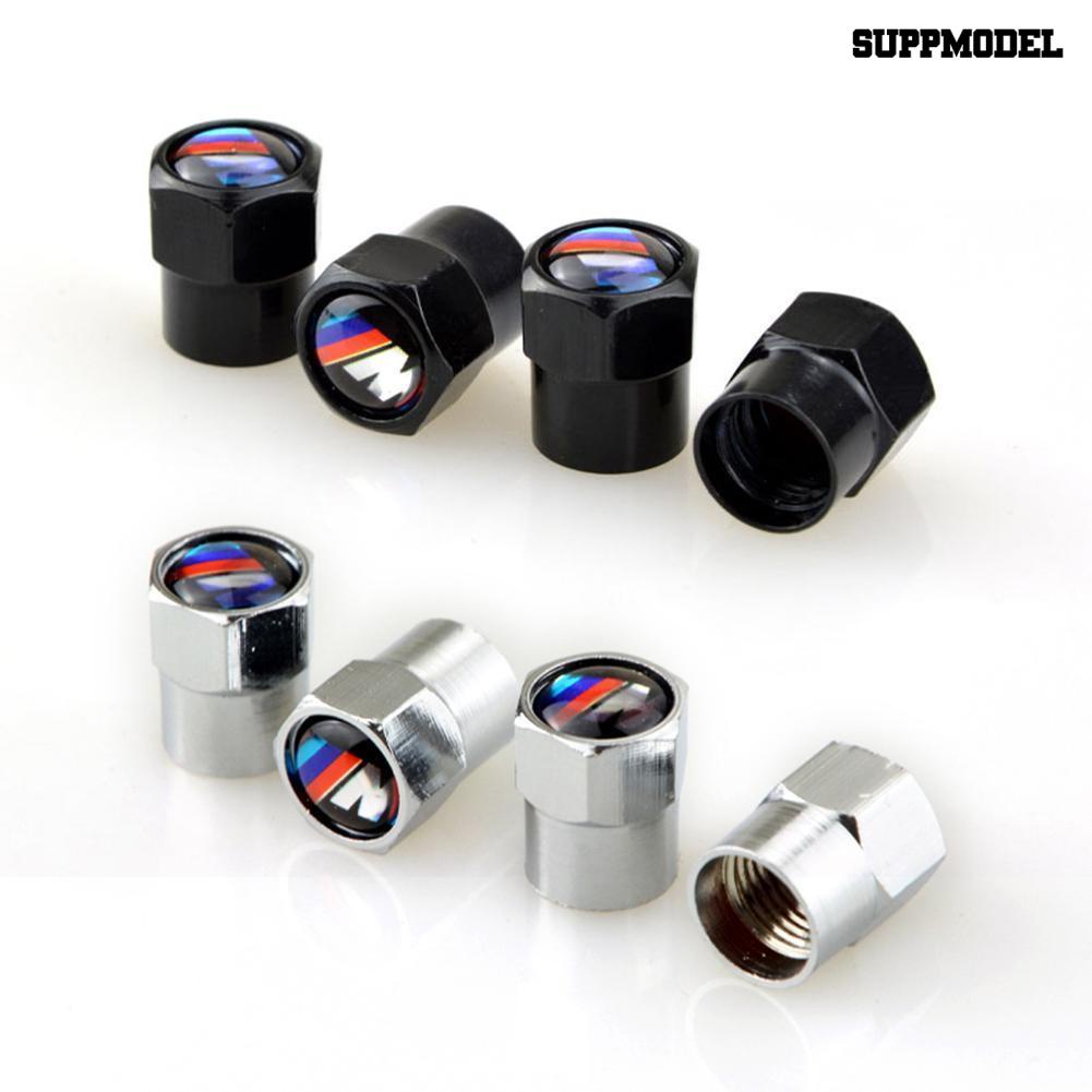 [SM]4Pcs M Style Car Wheel Tire Air Valve Penutup Tutup Bahan Metal Anti Debu Dekorasi Untuk BMW