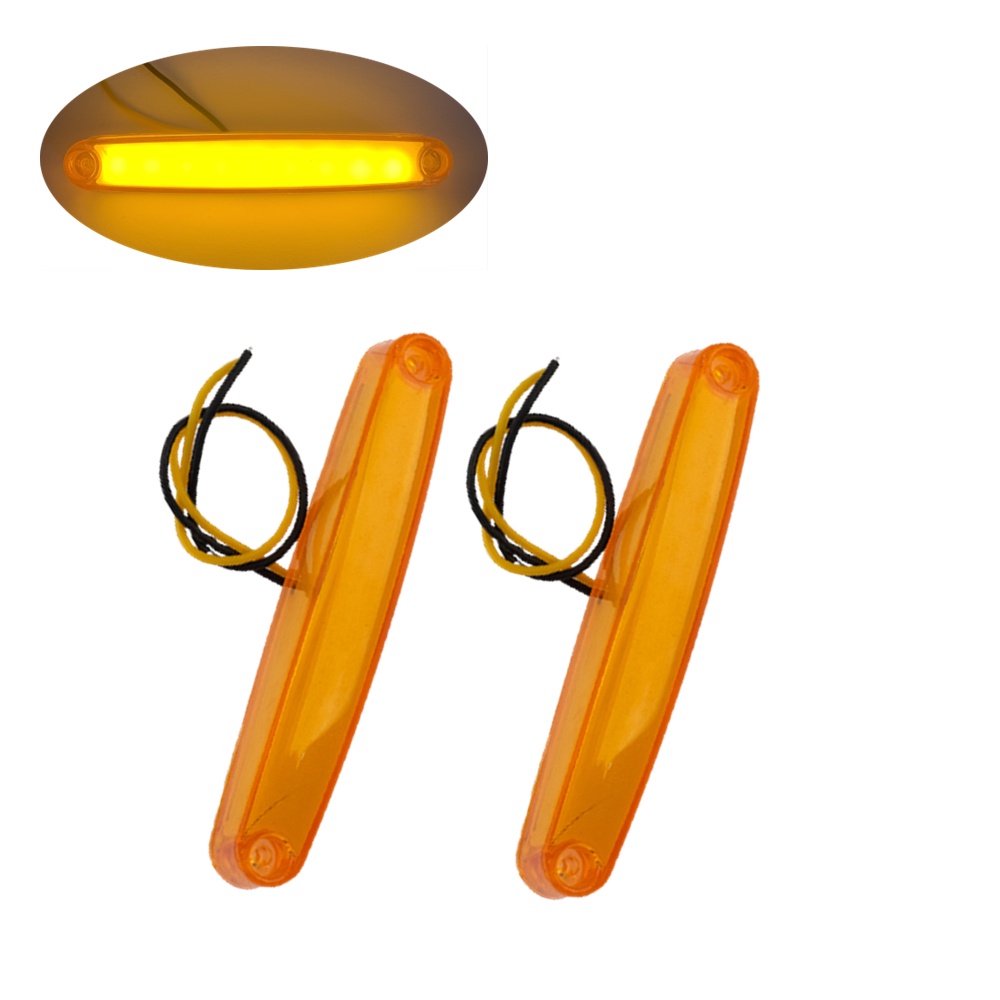 10pcs Side Marker Light 12v 24v LED Truck Lighting Lampu Samping Parkir Orange Marker Lamps Trailer Lampu Penanda Truk