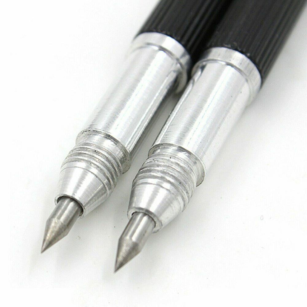 TOP 8buah Pena Coretan Alat Penanda Konstruksi Berkepala Ganda Penanda Logam Pengukir Kaca Keramik Ujung Ganda