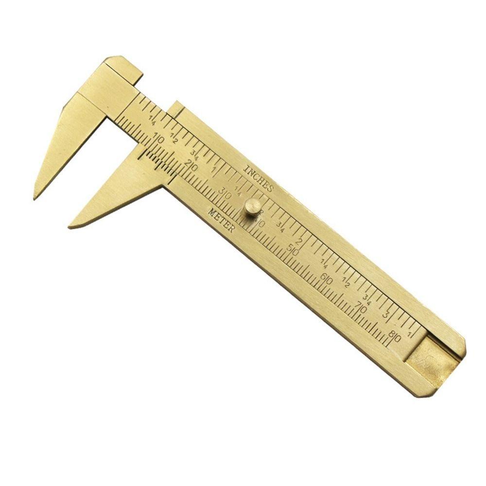 Lanfy Jangka Sorong Mini Retro Double Scale Copper Sliding Pocket Vernier Caliper Ruler Untuk Alat Ukur