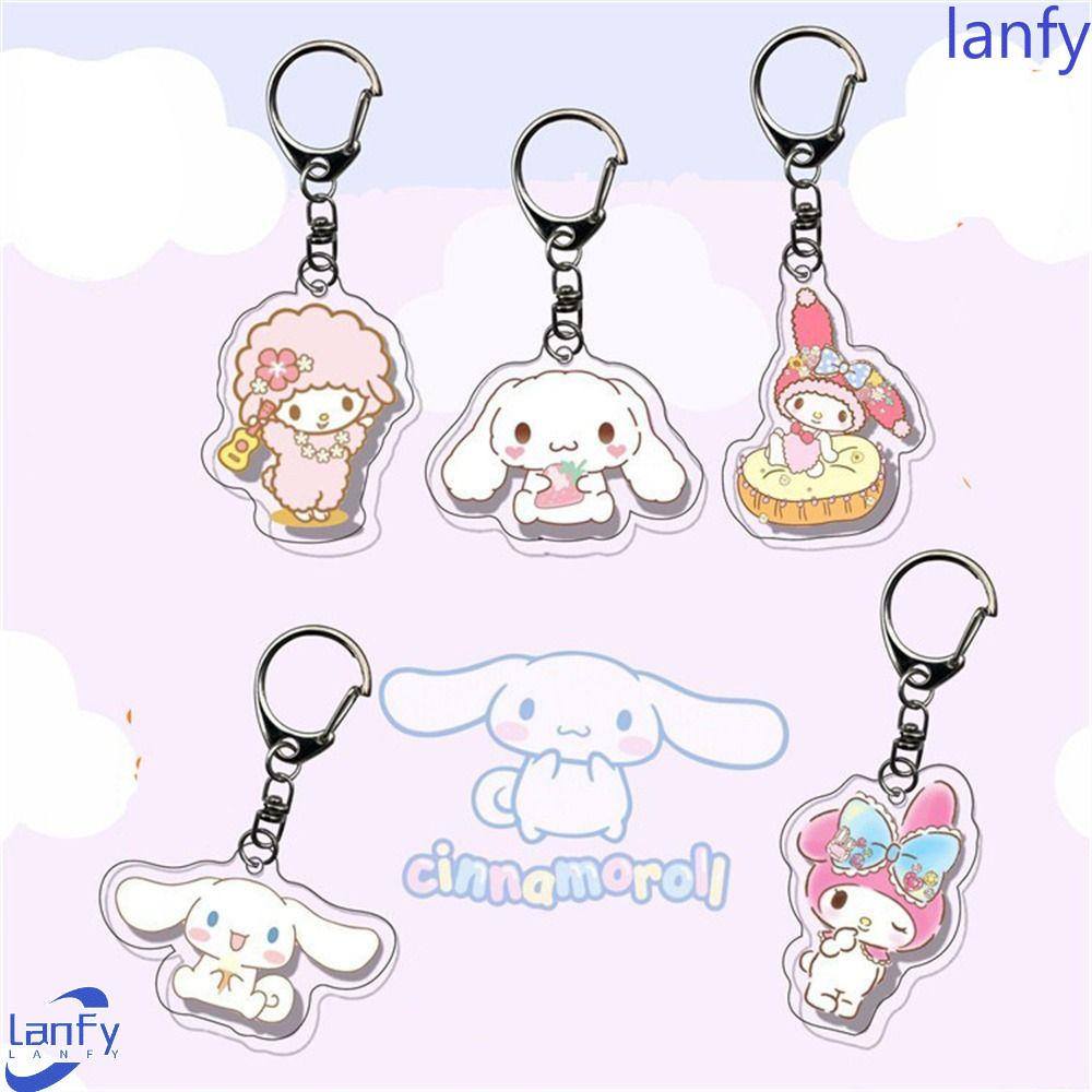 Lanfy Gantungan Kunci Akrilik Lucu Acrylic Dua Sisi Kuromi Transparan Cinnamoroll Schoolbag Pendant