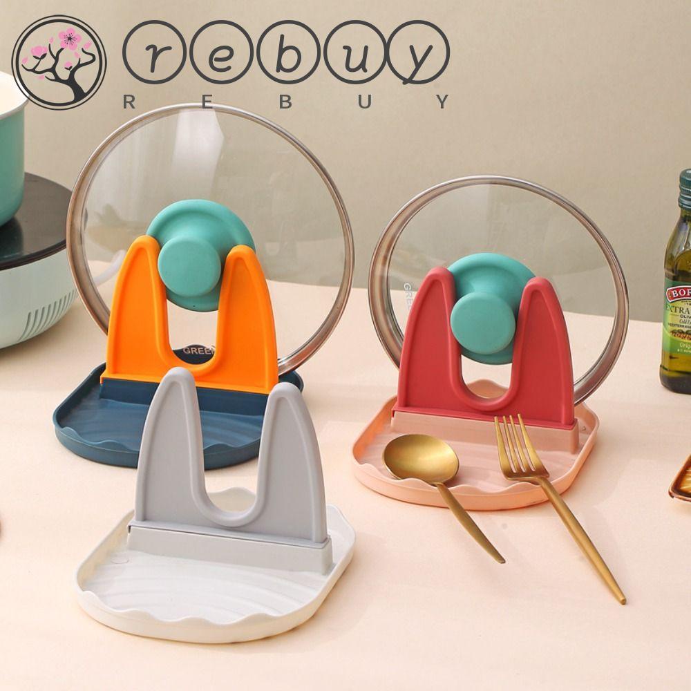 Rebuy Spoon Rest Organizer Plastik Warna-Warni Tutup Rak Shelf Utensil Rest Untuk Dapur