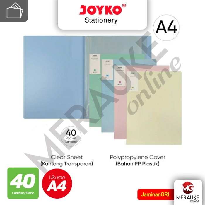 

JOYKO Clear Holder Document Keeper DK-C40A4 Pastel A4 Isi 40 Lembar