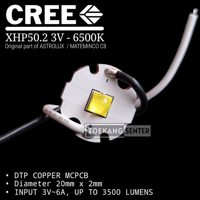 ASTROLUX MATEMINCO C8 CREE XHP50.2 3V 20MM TEMBAGA LED PUTIH EMITTER