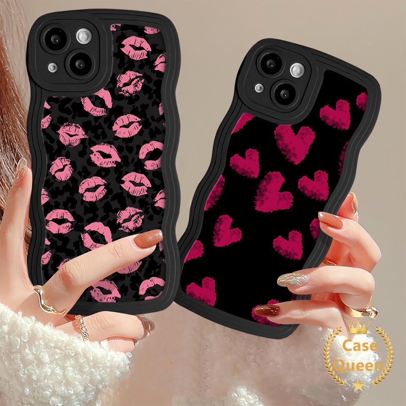 Graffiti Cinta Hati Retro Leopard Lip Print Case Untuk Infinix Hot11 9 10 12 Play Hot 11s 9 10 Lite 10 10T 10S 10S NFC Note8 Smart6 5plus Retro Stars Wavy Edge Couple Soft Cover