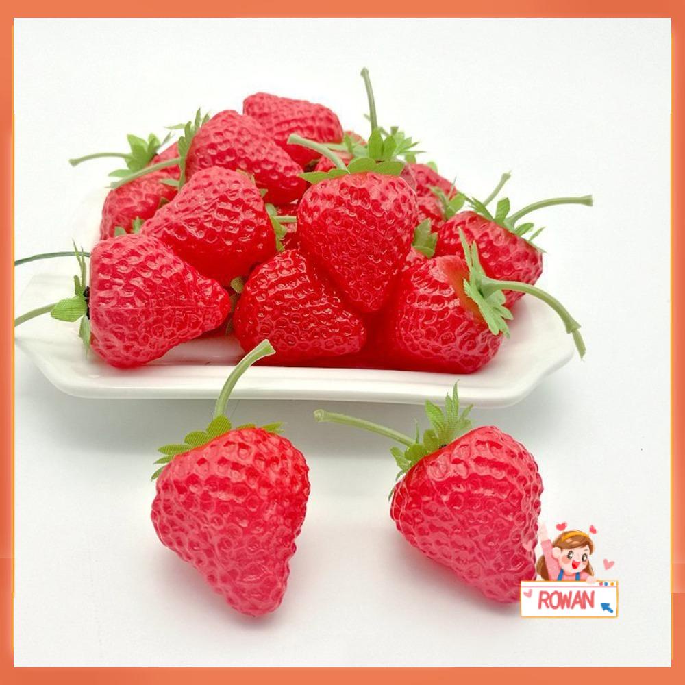 R-FLOWER 20pcs Artificial Strawberry Plastik Dekorasi Pernikahan Natal Mainan Anak