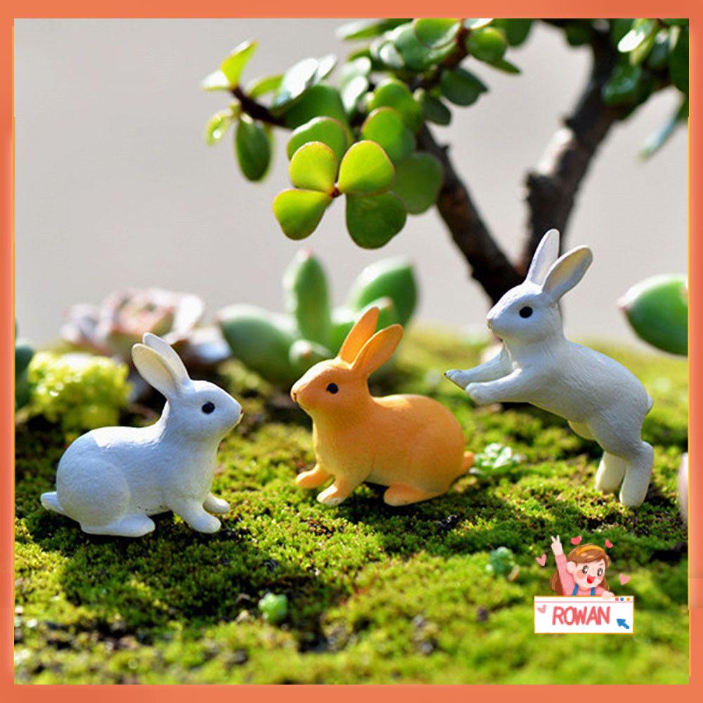 R-FLOWER 1pc Dekorasi Paskah Patung Lucu Kuning Abu Ornamen Taman