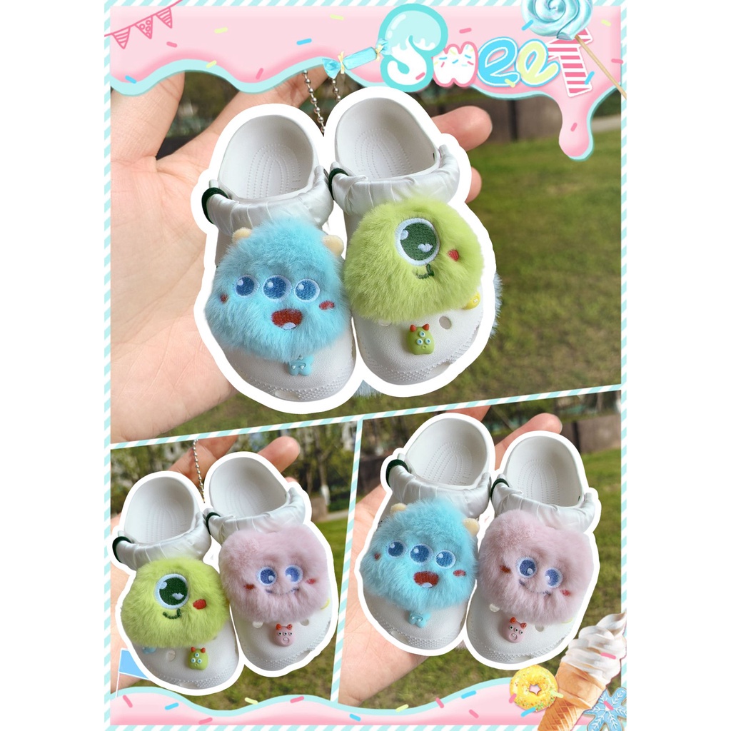 8pcs Kartun Lucu Mewah Monster Cros DIY Pesona Aksesoris Sepatu - Monsters University Series Jibitz