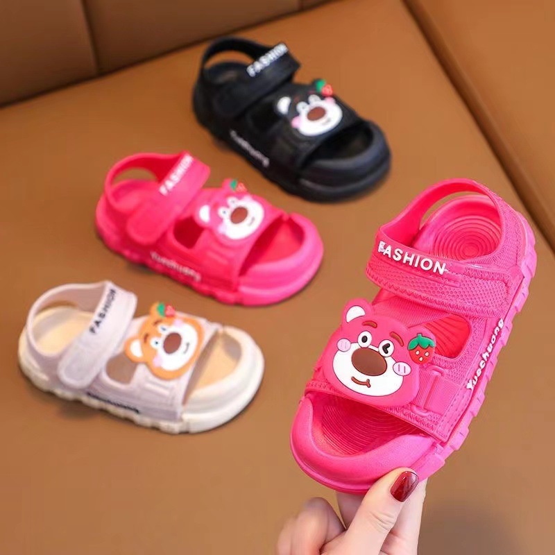 LittleAaron LOTSO MINI Sepatu Sandal Anak Karakter Lotso Perempuan  Sepatu Sandal Slingback Wedges Anak