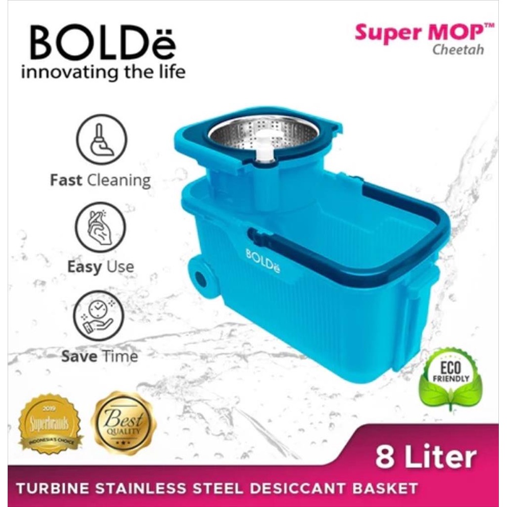 BOLDe Super Mop Cheetah Stainless + Roda - Alat Pel Pembersih Lantai