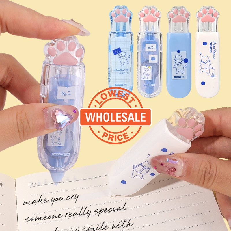 [Grosir] Lakban Koreksi Press Core Interchangeable Khusus Siswa/Portable High-Kapasitas Tinggi Office Correction Tape/Selotip Koreksi Press Cakar Kucing Lucu/