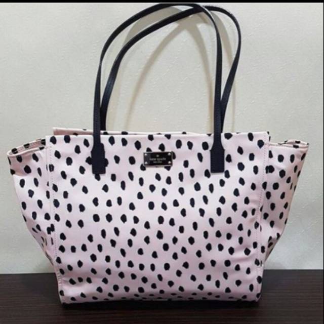 [ORIGINAL] KATE SPADE NYLON TOTE BAG FLAMINGO POLKADOT AUTHENTIC TAS BRANDED ASLI MURAH