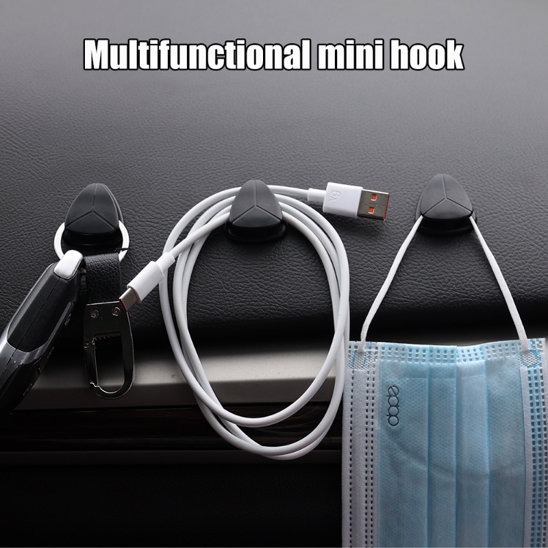 1pc Multifungsi Mini Mobil Tersembunyi Hook Self-Adhesive Tempat Penyimpanan Kabel Headphone Kunci Gantungan Organizer Aksesoris Interior Otomatis