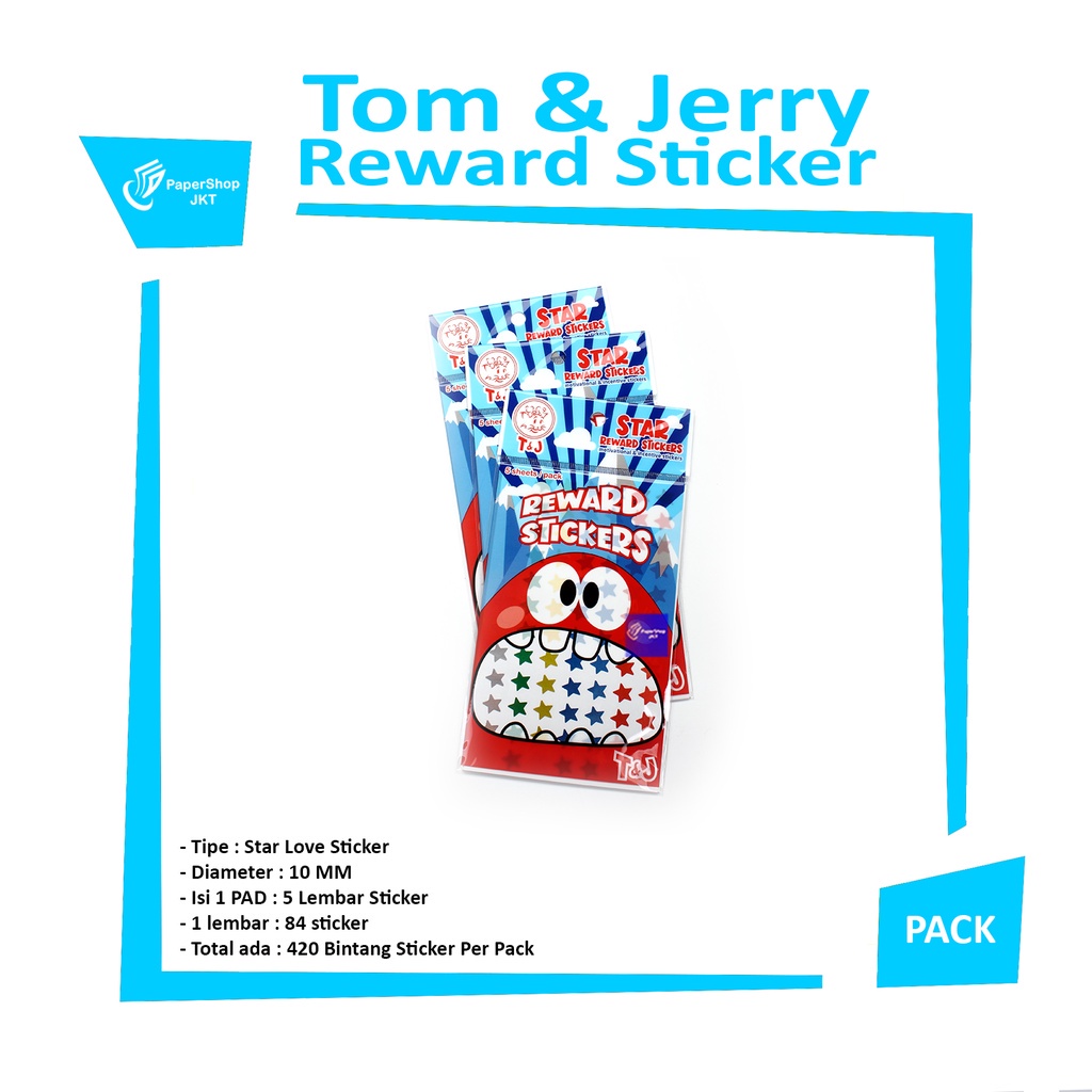 

TOM & JERRY - Star Reward Sticker - Sticker Bintang - Pad