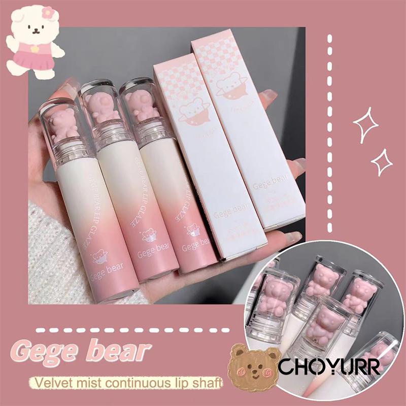 【COD】Gege Bear Lip Glaze Beruang Kecil Lucu Gege Bear Lip Mud Matte Soft Mist Tahan Lama-CH