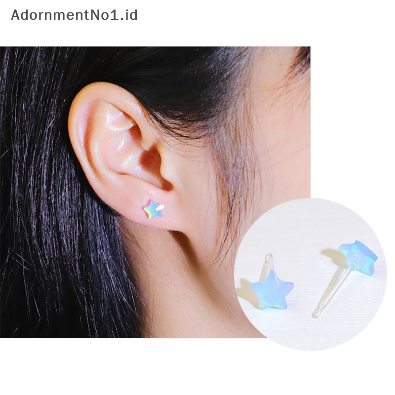 [AdornmentNo1] Anting bintang warna warni gadis lucu anting bintang anting Resin bintang berujung lima