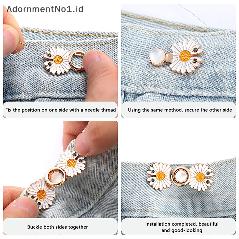 [AdornmentNo1] Adjustable Jeans pinggang gesper menutup pinggang artefak tak terlihat Snap Button dilepas pengencang pinggang kancing celana menyesuaikan alat