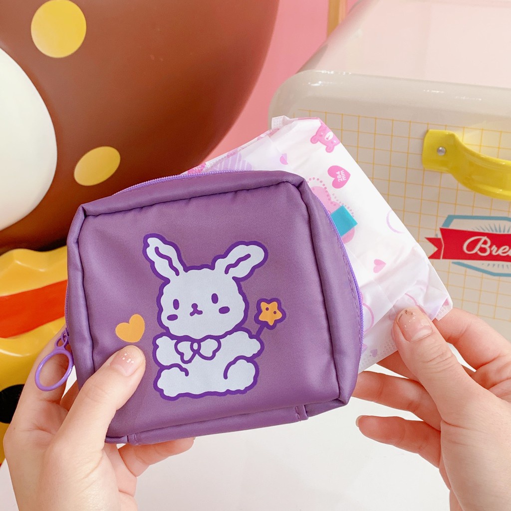 Dompet Pembalut Menstruasi Pouch HAPPY &amp; CLEAN STORAGE BAG - FOR COSMETIC, SANITARY NAPKIN Tissue Organizer