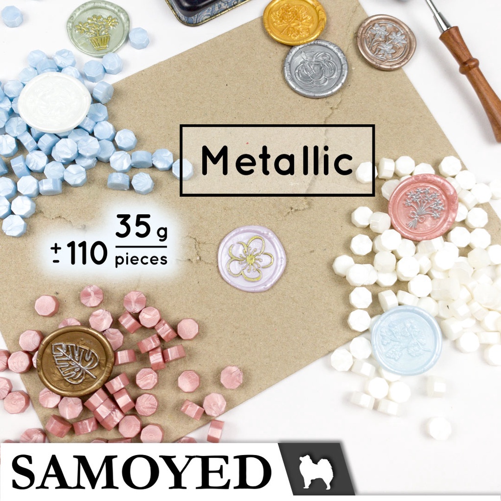 

Goshimastore - Lilin Segel / Stempel Surat / Undangan / Seal / Sealing Wax Beads 35 g Samoyed WXBD-35 Metallic / Glossy
