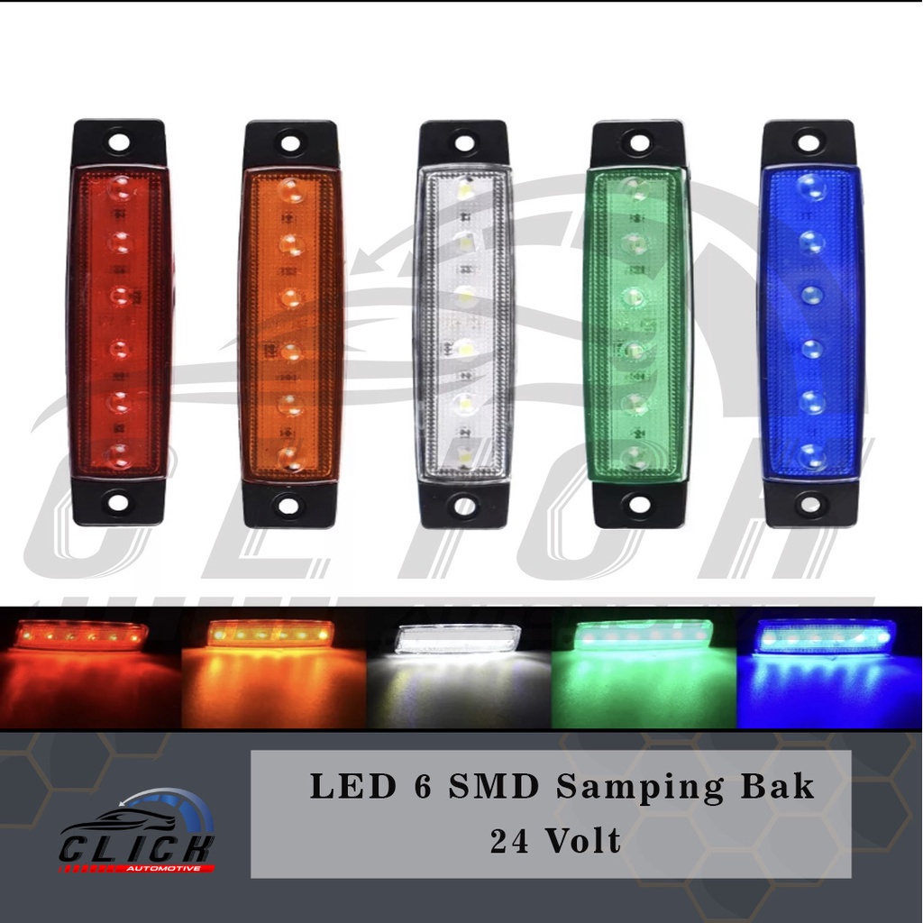 Lampu LED 6 SMD dan 9 SMD Samping Bak 24 Volt Anti Air Topi Kabin Truk