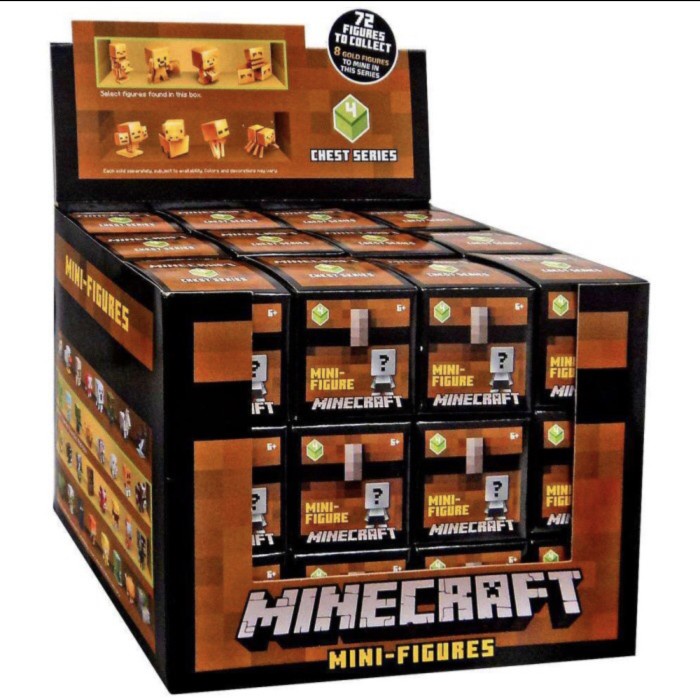 MINECRAFT MINI FIGURE CHEST SERIES  GREEN LABEL RED LABEL - SERIES 3 RED