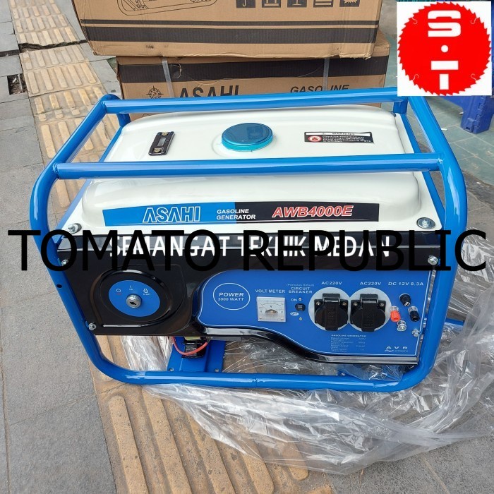 Murah AWB4000E GENSET GENERATOR BENSIN 3000 WATT ELECTRIC STARTER AVR ASAHI IKN451