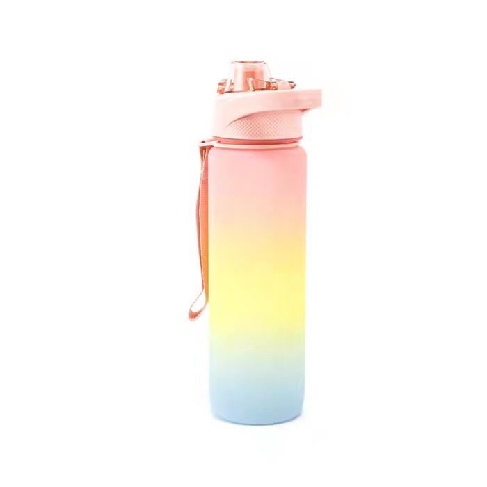 SALE PNEUMATIC Botol Minum Tumbler Botol Motivasi 1000ML Gradient Gradasi - Botol Pink Termurah