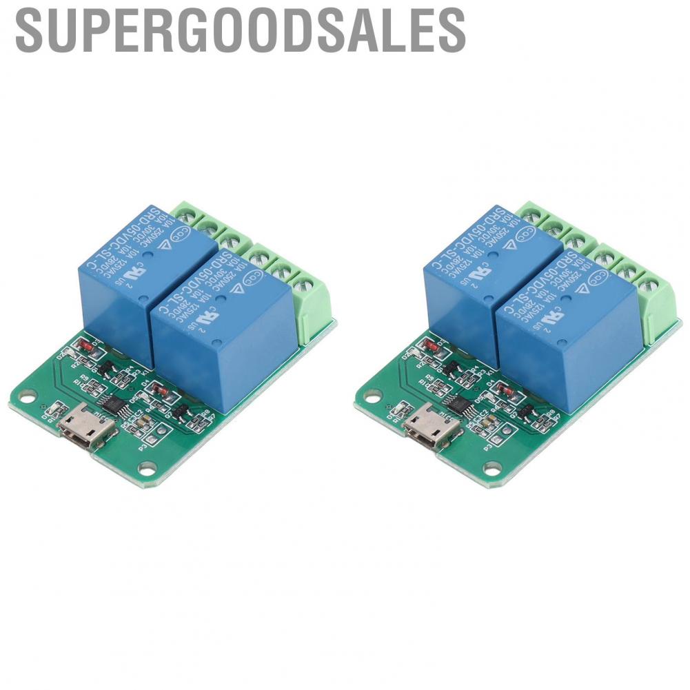 Supergoodsales Relay Module  Overcurrent Protection 2Pcs Long Life Span USB Plug and Play for Electrical Supplies