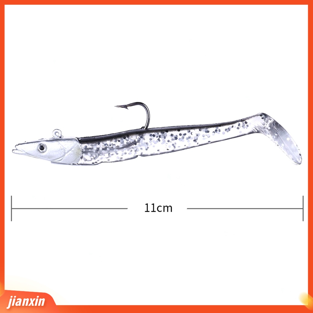 (In Stock) 11 cm /19g Umpan Lembut Simulasi Jig Kepala T Ekor Tajam Kait Tunggal Mencegah Lolos Universal Buatan Umpan Luar Memancing Memikat Perlengkapan Memancing