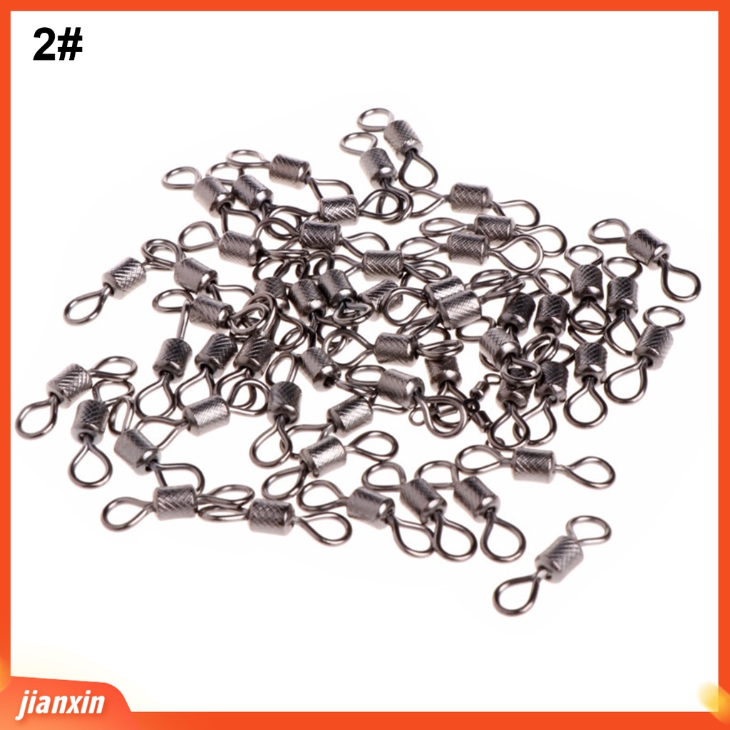 (In Stock) 50Pcs Barel Pancing Praktis Bantalan Aksesoris Tahan Korosi Kekerasan Tinggi Rolling Swivel Ring Untuk Outdoor