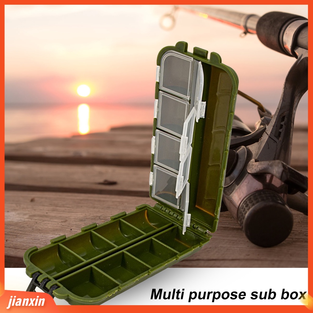 (In Stock) Kotak Umpan Kokoh Anti Gores Pembukaan Dua Sisi Multi Slot Gear Organisasi Umpan Persegi Panjang Sequin Tackle Container Box Outdoor Mancing