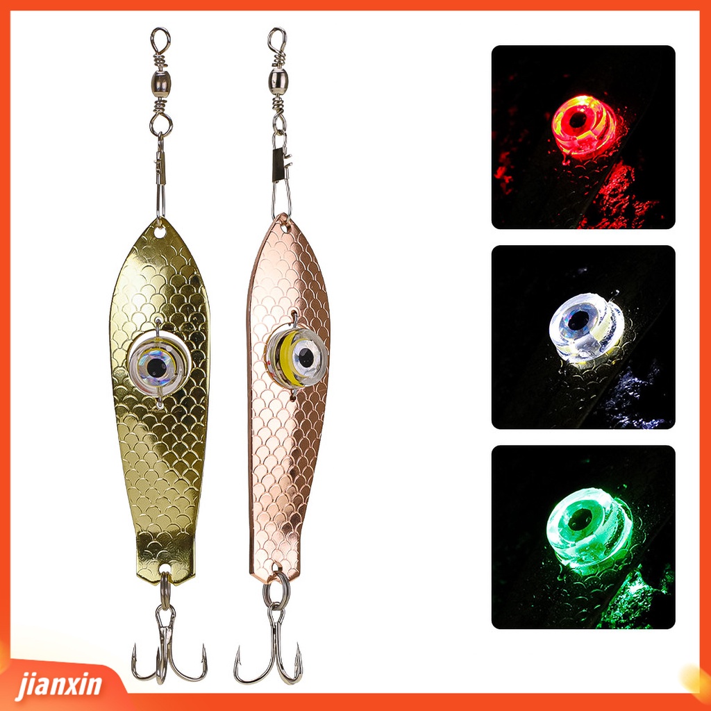 (In Stock) 9.5cm 30g Lampu Memancing Bawah Air Elektronik Menarik Ramah Lingkungan Dengan Kait Treble LED Umpan Umpan Pancing Lampu Untuk Angling