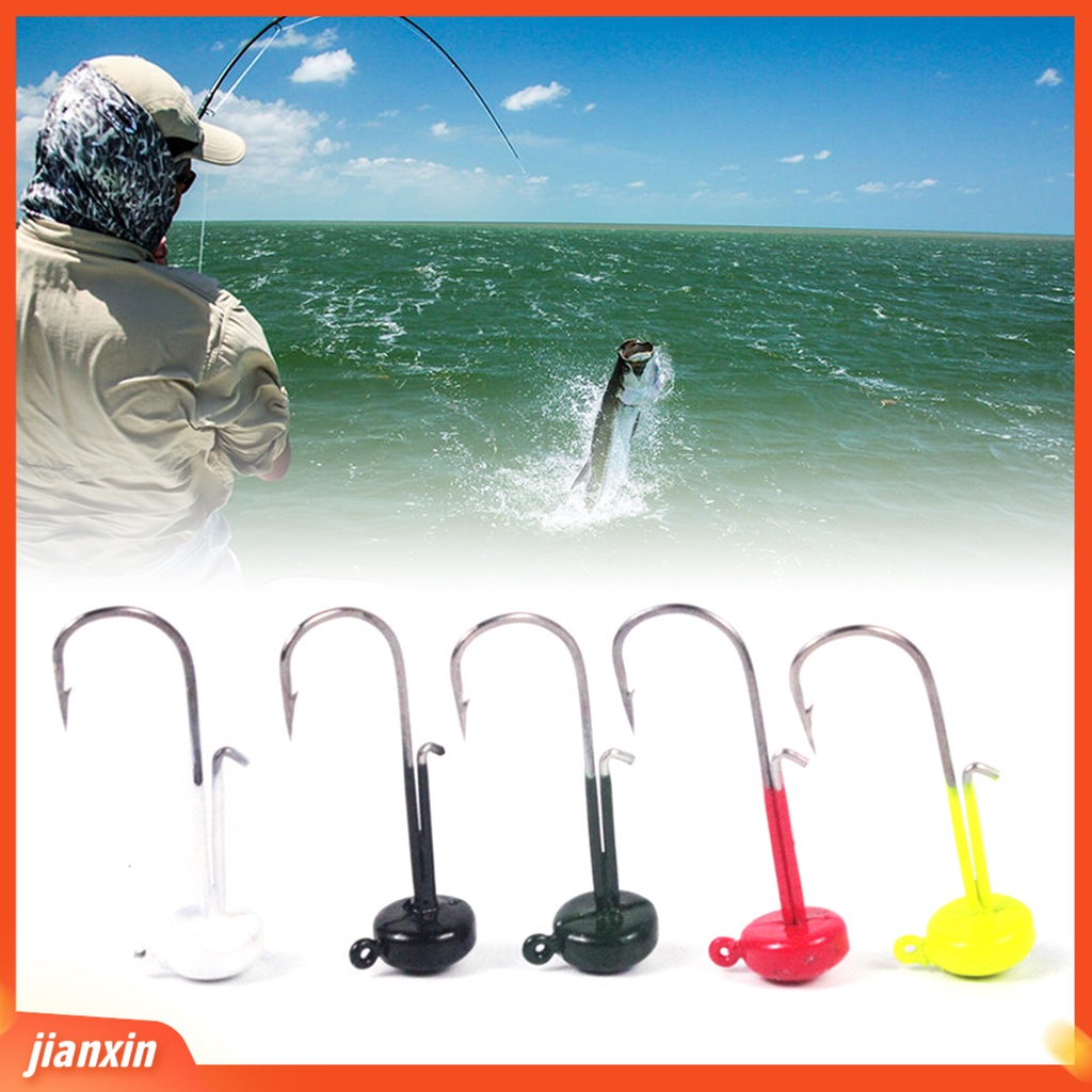 (In Stock) 5Pcs /Set 4g Kait Pancing Kepala Jamur Non-Deformed Lead Ned Rig Jig Head Finesse Mushroom Bait Hook Untuk Outdoor