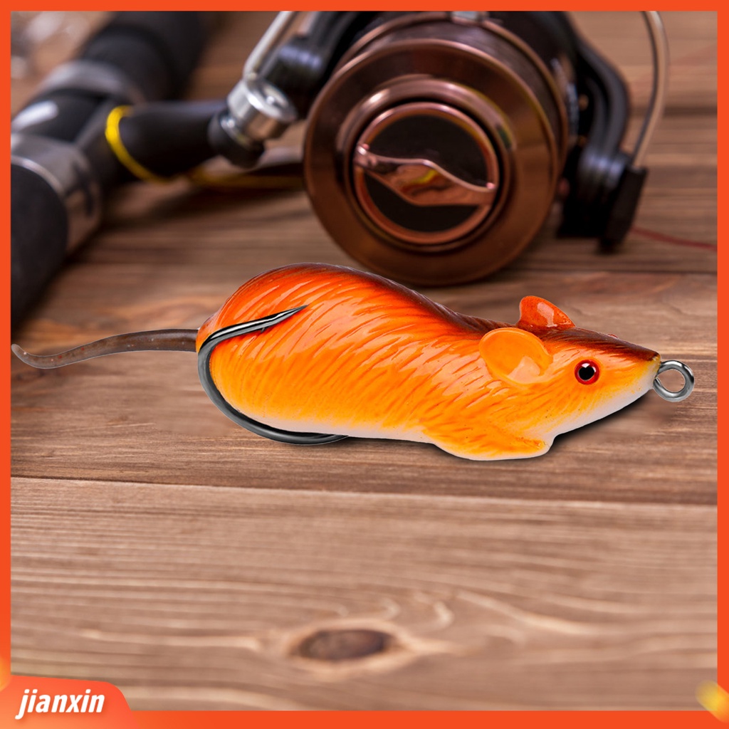 (In Stock) 6cm 11.5g Umpan Tikus Reusable Tahan Aus Silikon Rat Lure Dengan Kait Ganda Untuk Memancing