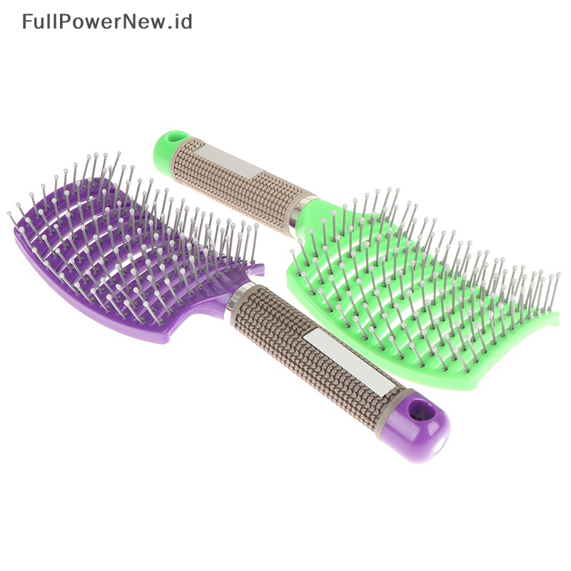 Power Sisir Rambut Bulu Babi Lengkung Profesional Detangling Hairbrush Pijat Kepala ID