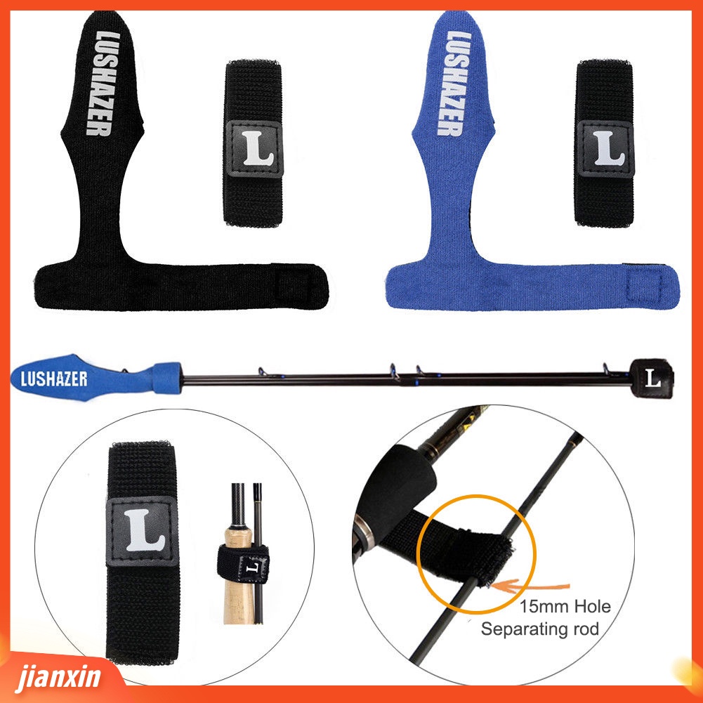 (In Stock) LUSHAZER Set Pelindung Pancing Penutup Ujung Tiang Elastis+Tali Pita Bungkus