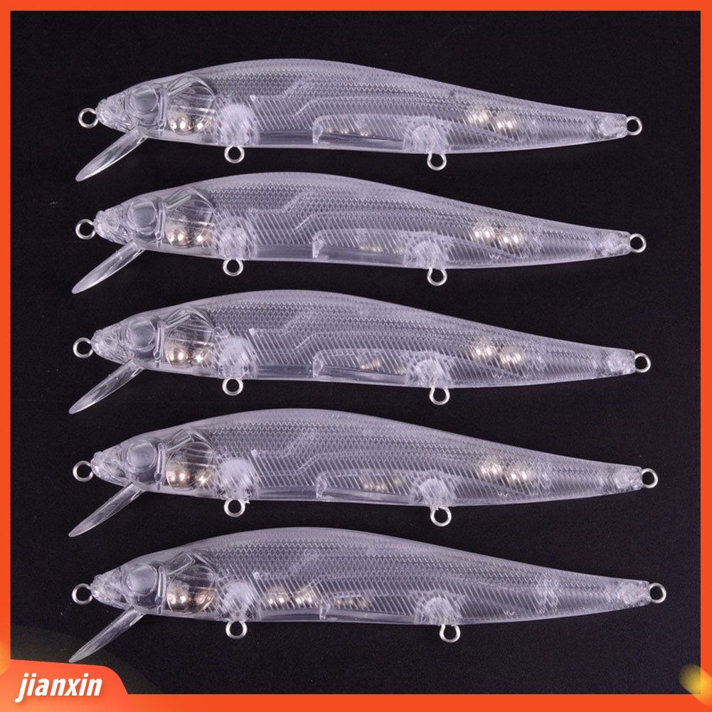 (In Stock) 5Pcs 14cm 19.7g Buatan Tidak Dicat DIY Crankbait Memancing Umpan Ikan Alat