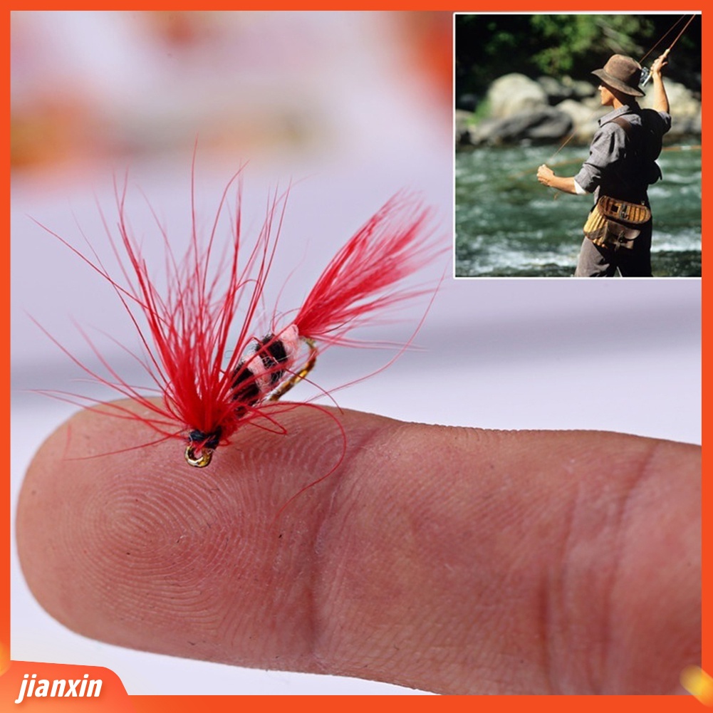 (In Stock) 96Pcs Umpan Buatan Umpan Kering Kait Fly Fishing Flies Bulu Tackle Tools