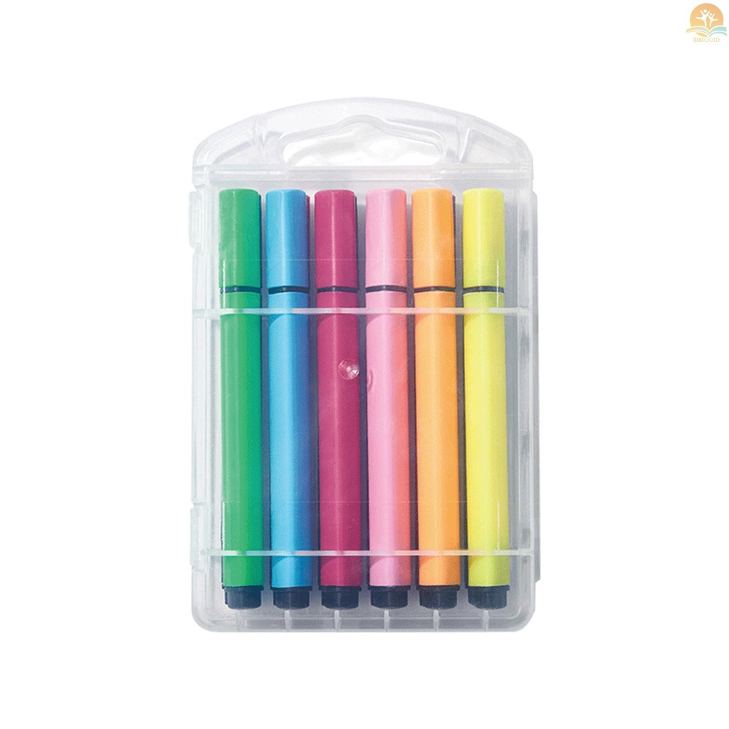 In Stock JIELISI 12warna Pulpen Spidol Cat Air Rounded Bullet Point Pen Kit Dapat Dicuci Berwarna Penanda Cat Tinta Kapasitas Besar Dengan Wadah Penyimpanan Untuk Melukis Menggambar Tulisan Col