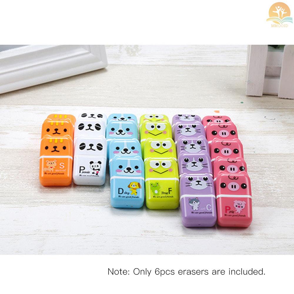 In Stock 6pcs Penghapus Pensil Hewan Lucu Kartun Penghapus Rol Kecil Karet Perlengkapan Alat Tulis Untuk Kantor Sekolah Anak Siswa