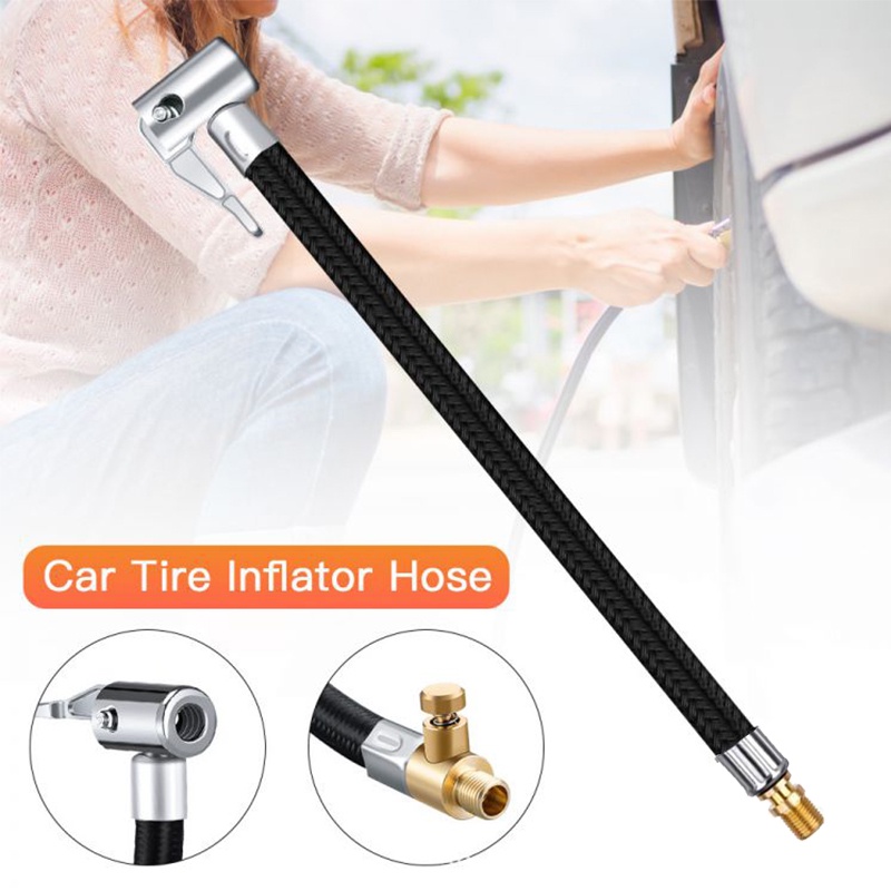 100/200mm Selang Pompa Angin Mobil Motor Paduan Tembaga-Zinc Sambungan Selang Pompa Ban Dengan Klip