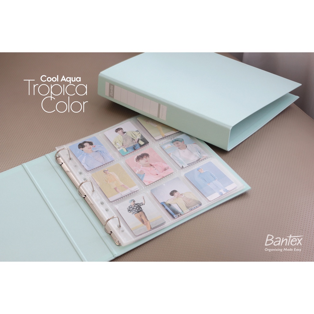 

[Artomas] Bantex Photocard Album A4 3 Ring Binder with Sleeve Pocket - Tropica Color Aqua #8312P76