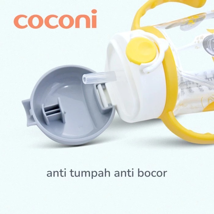 COCONI Tritan Sippy Cup with Strap 350ml | Baby Water Bottle