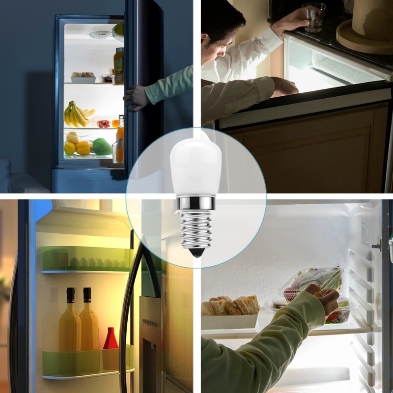 Bohlam Lampu Kulkas Hemat Energi Mini E12 /E14/ Lemari Display Peralatan Rumah Tangga Bohlam Sekrup Yang Dapat Diganti