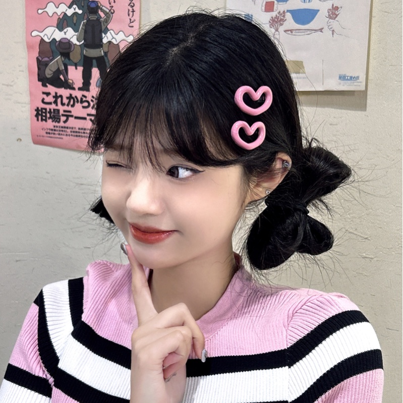 Ahellogirl Aksesoris Rambut Jepit Love Warna Permen Manis Untuk Wanita