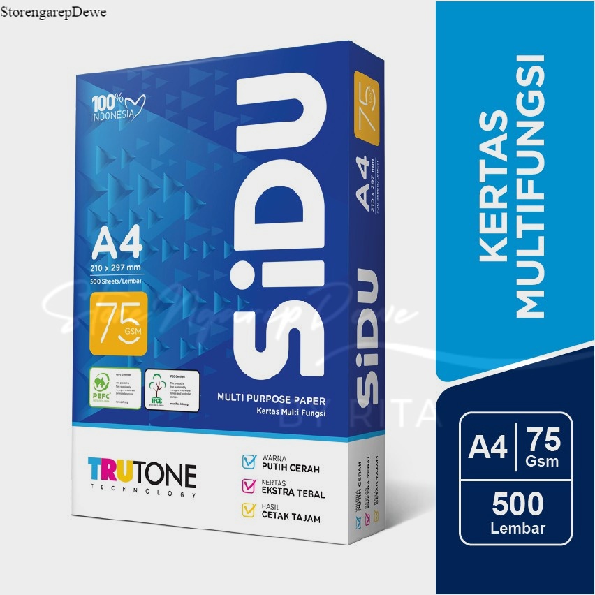 

Sinar Dunia Paper Photocopy 75gsm A4 per RIM - SDU PC 75 A4 original real seperti gambar