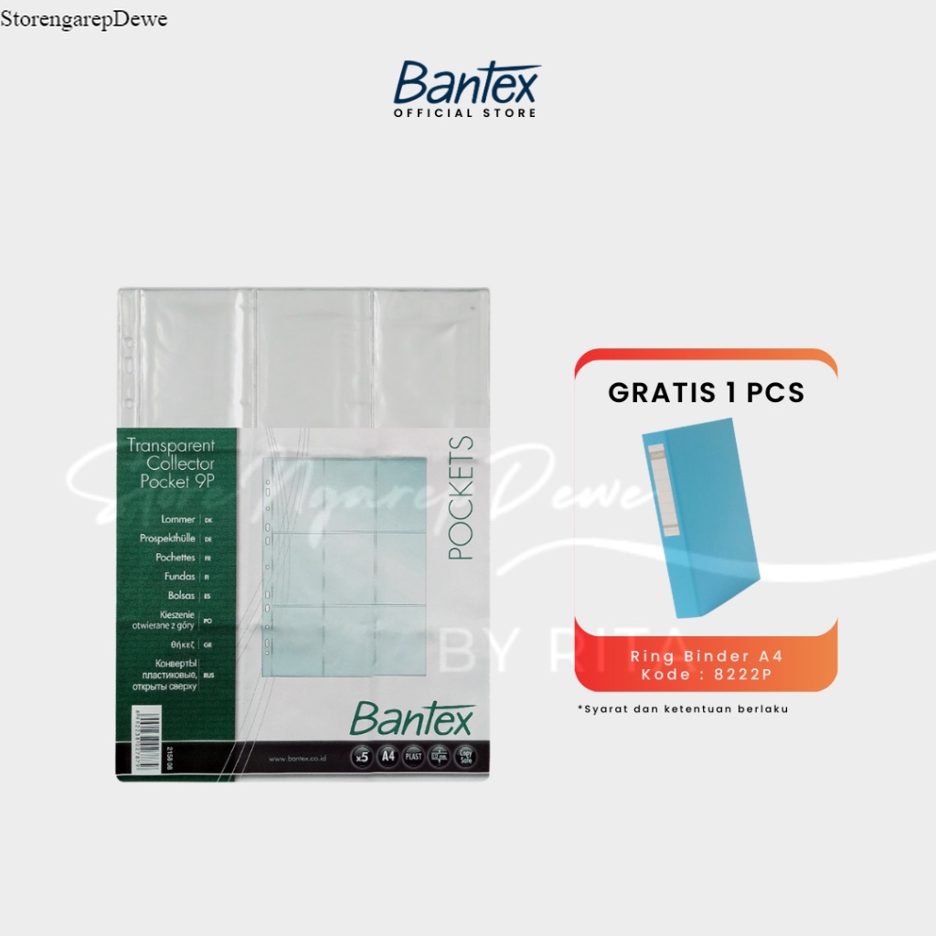 

Bantex Collector Sleeve A4 Photocard 9P Clear 2158 08 original real seperti gambar