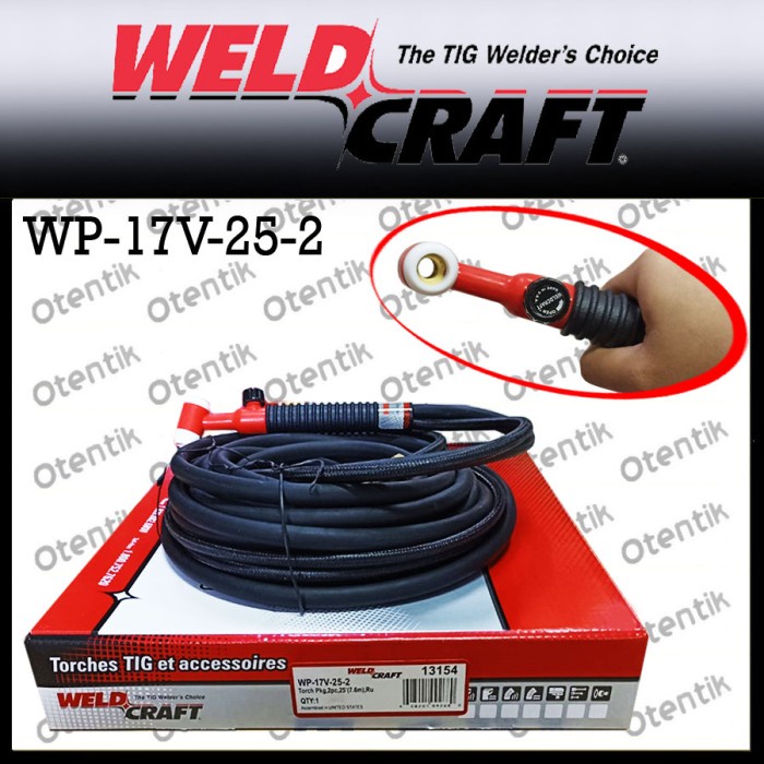 WELDCRAFT ORIGINAL TIG TORCH ARGON WP17V - WP 17V - WP 17 V TANG LAS